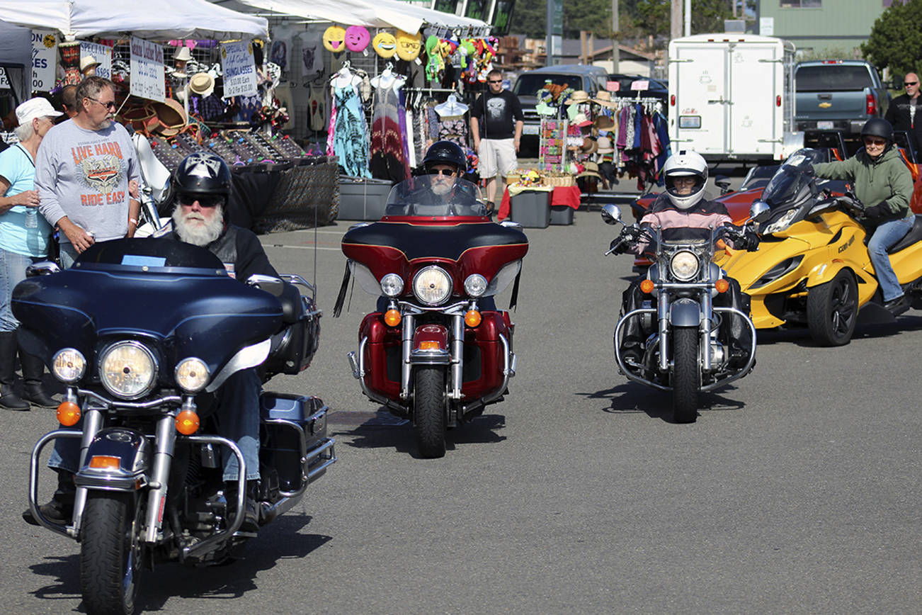 (Angelo Bruscas | GH Newspaper Group File photo) Bikers stream into the 2016 Bikers at the Beach event at the Ocean Shores Convention Center.