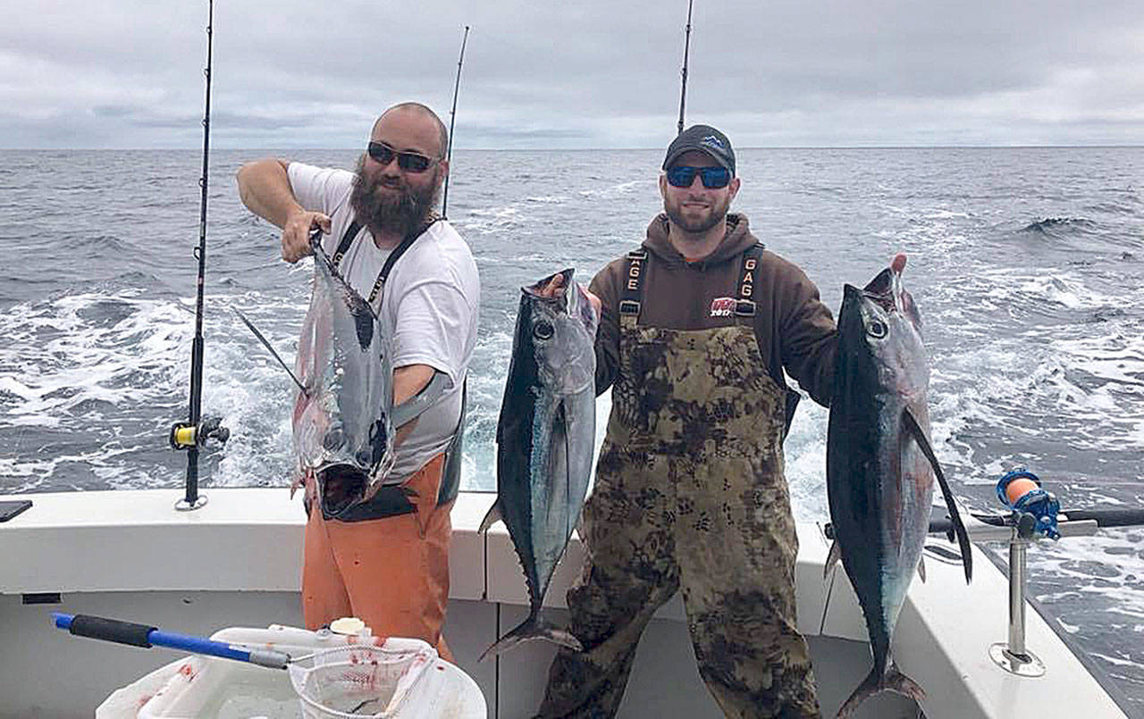 COURTESY MISSION OUTDOORS                                The annual Washington Tuna Classic, which pits teams of veterans in an albacore tuna fishing derby, comes to a head with the weigh-in in Westport Saturday.