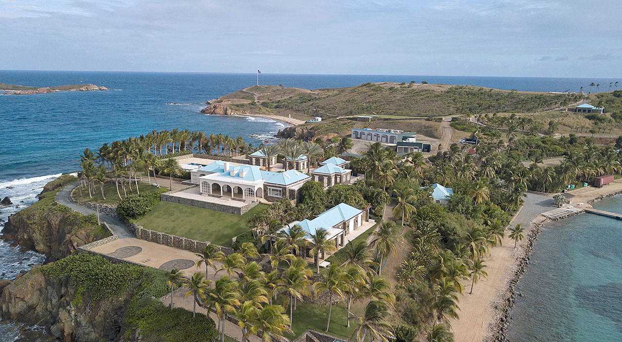 Jeffrey Epstein’s home sits on the private island of Little St. James in the U.S. Virgin Islands. More than a dozen FBI agents raided Epstein’s island Monday after his death. (Emily Michot/Miami Herald)