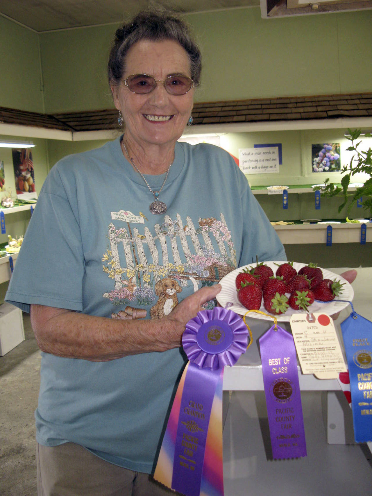 Courtesy photo                                Betty Hampton was named the Grand Champion in Fruits & Vegetables at the Pacific County Fair for her strawberries.