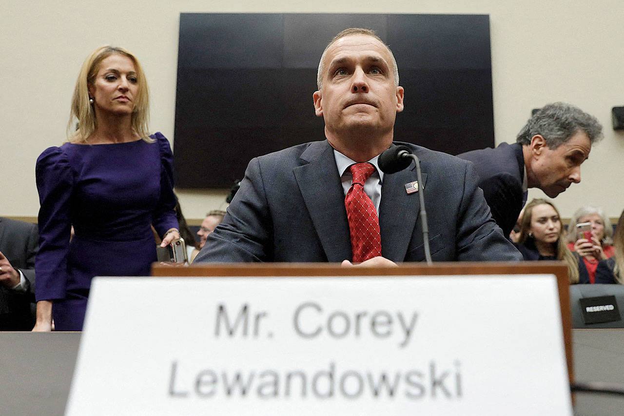 Former Trump campaign chairman Corey Lewandowski waits to testify before House Judiciary Committee hearing on Tuesday. (Yuri Gripas/ABACAPRESS.COM)