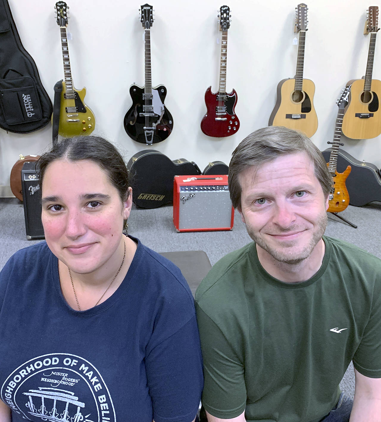 Kat Bryant | Grays Harbor News Group                                Kelly Durham, left, and JR Lakey, partners in the Garage: Music and Arts Center, are planning an entire month of music-related events around Aberdeen and Hoquiam.