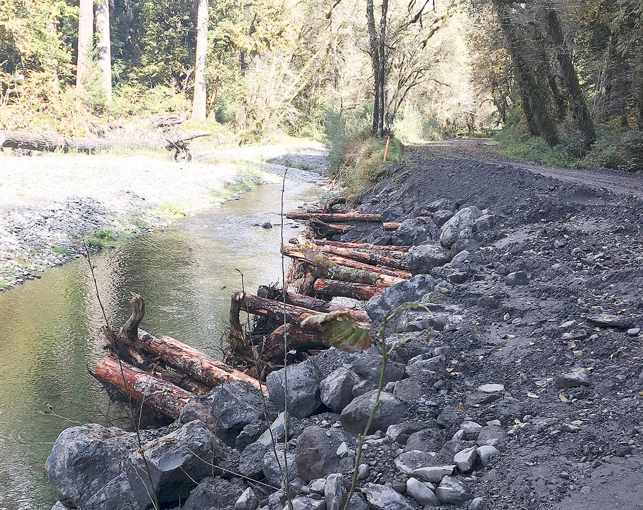 One of three washout repairs on Graves Creek Road (NPS Photo)