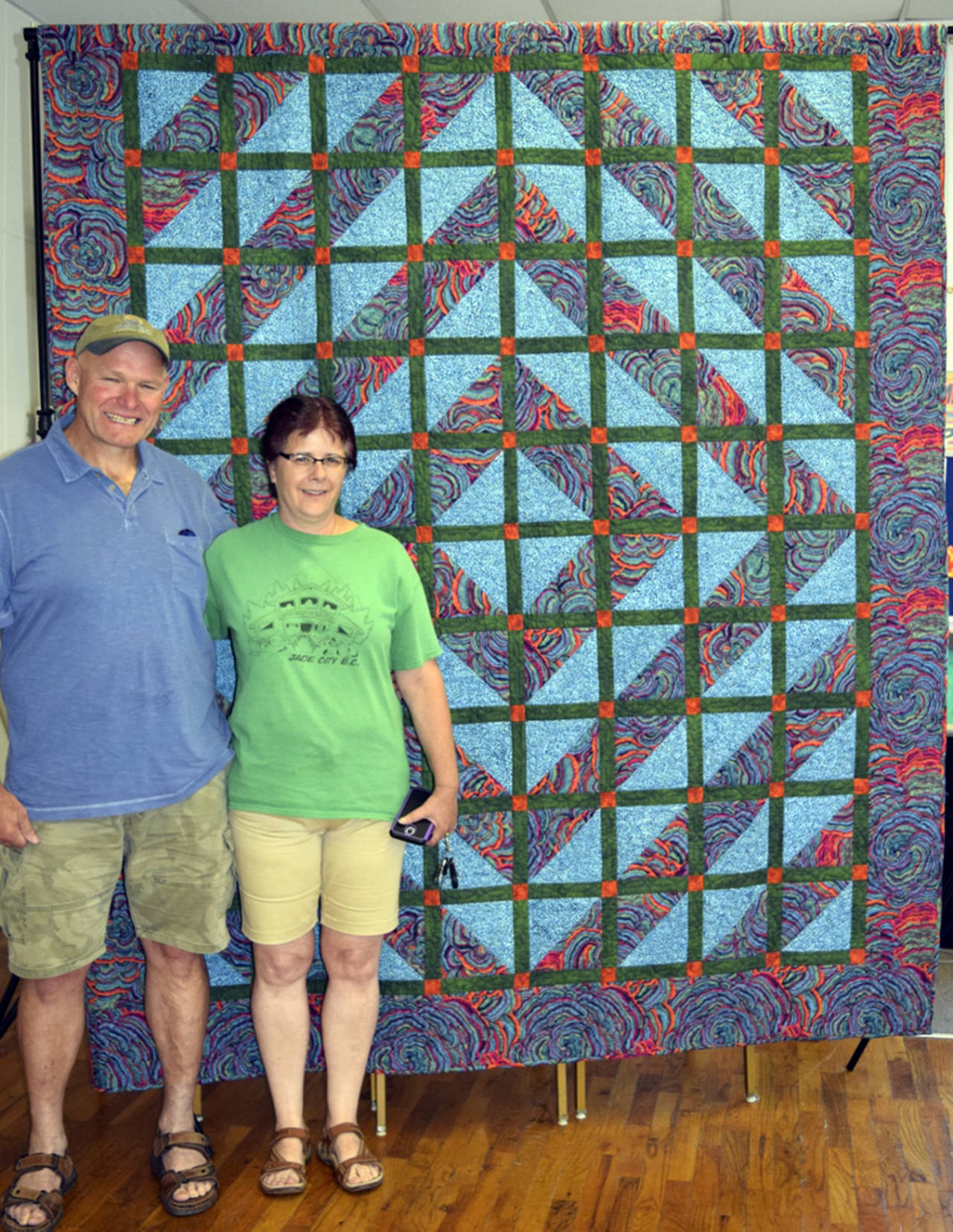 Vivian Edersheim                                Christine Obermiller of Aberdeen (pictured with her husband, Chris Culbertson) won the raffle quilt at the 2019 Pacific County Fair.