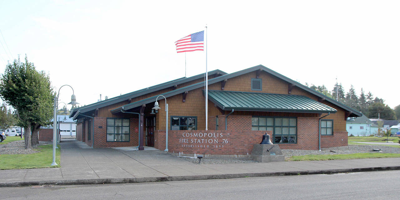 A new Cosmopolis Police Station would have a similar look to the Cosmopolis Fire Station, seen here Tuesday, Oct. 8, 2019. (Michael Lang | Grays Harbor News Group)
