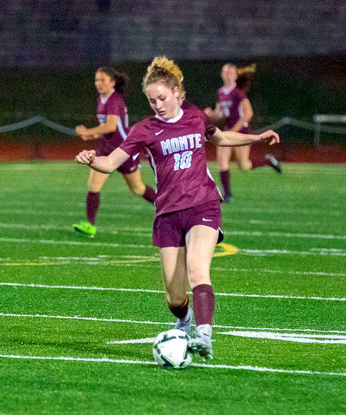 Photo by Shawn Donnelly Montesano midfielder Brooke Streeter, seen here in a file photo, scored the only goal of the game against La Center on Thursday to send Montesano to the 1A District IV championship game.