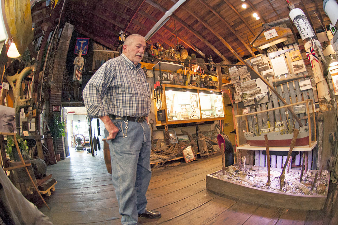 Marcy Merrill photos                                Pete Darrah runs the Willapa Seaport Museum, which is filled largely with his personal collection of military memorabilia.
