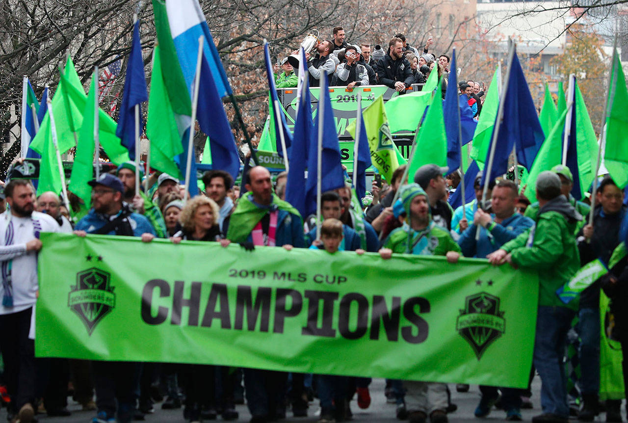 Sounders celebrate MLS Cup title with parade and rally at Seattle Center