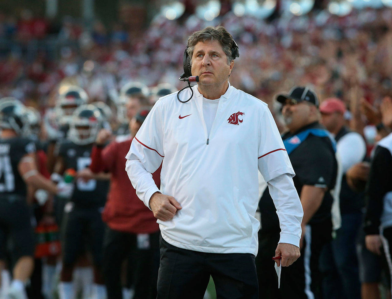 Head Washington State Football Coach Mike Leach, seen here in a file photo, agreed in principle to a contract extension on Thursday. (Chris Pietsch/The Register-Guard)