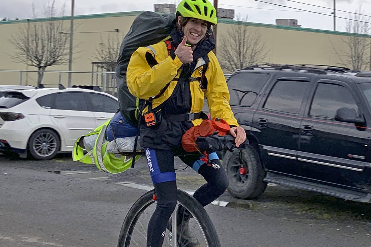 Birding enthusiast is traveling across the country on unicycle