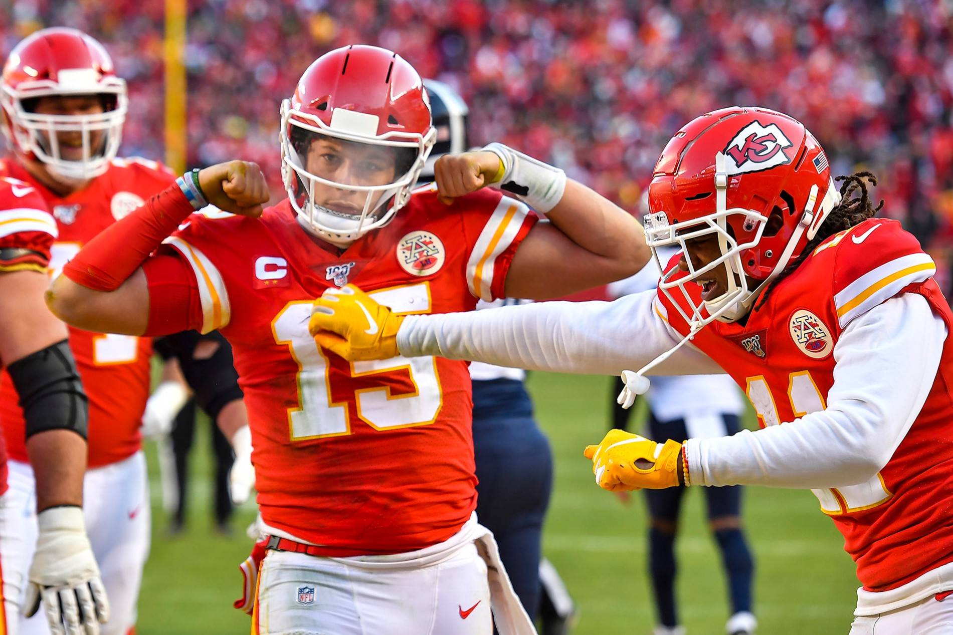 Patrick Mahomes guides Kansas City Chiefs to first Super Bowl appearance in  50 years - Los Angeles Times