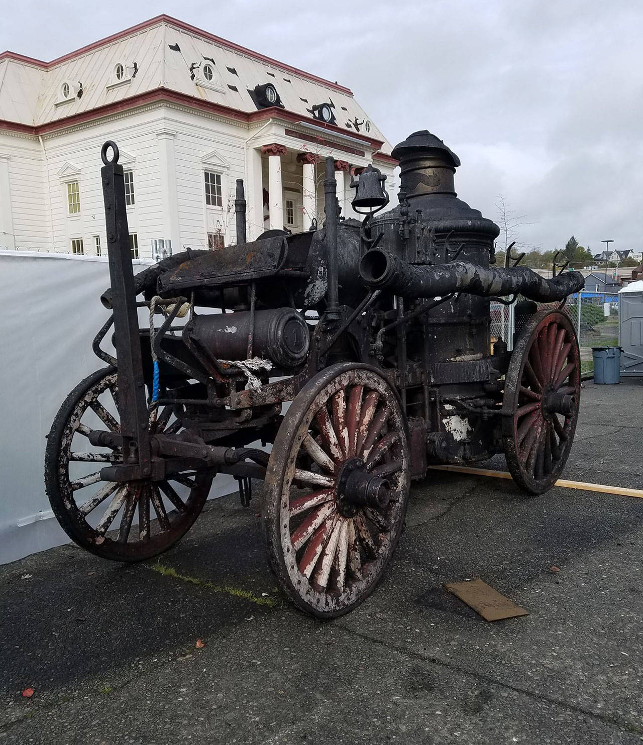 The 1902 Metropolitan Steam Pumper was recovered after the Aberdeen Armory was gutted by fire in June, 2018. It was one of the first modern pieces of firefighting equipment purchased in Aberdeen prior to the city’s Black Friday Fire on Oct. 16, 1903. (Courtesy Dave Morris)