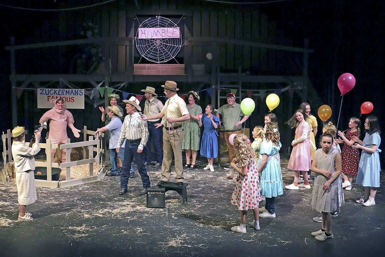 Keith J. Krueger photos                                A crowd gathers to see Zuckerman’s “humble” pig in the Driftwood Children’s production of “Charlotte’s Web.”