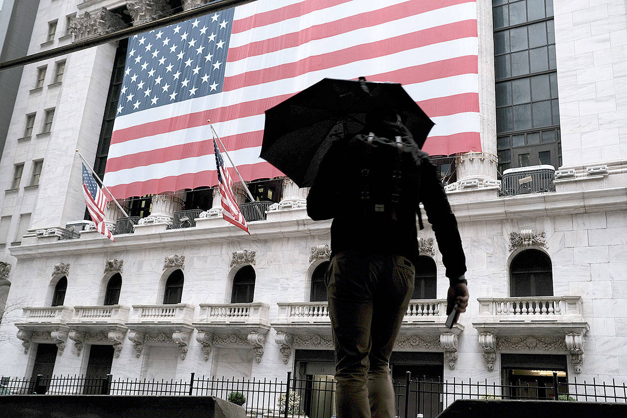 The New York Stock Exchange, above, has seen the collapse of U.S. stocks and interest yields due to the coronavirus shutdown and the oil-price collapse. (File photo)