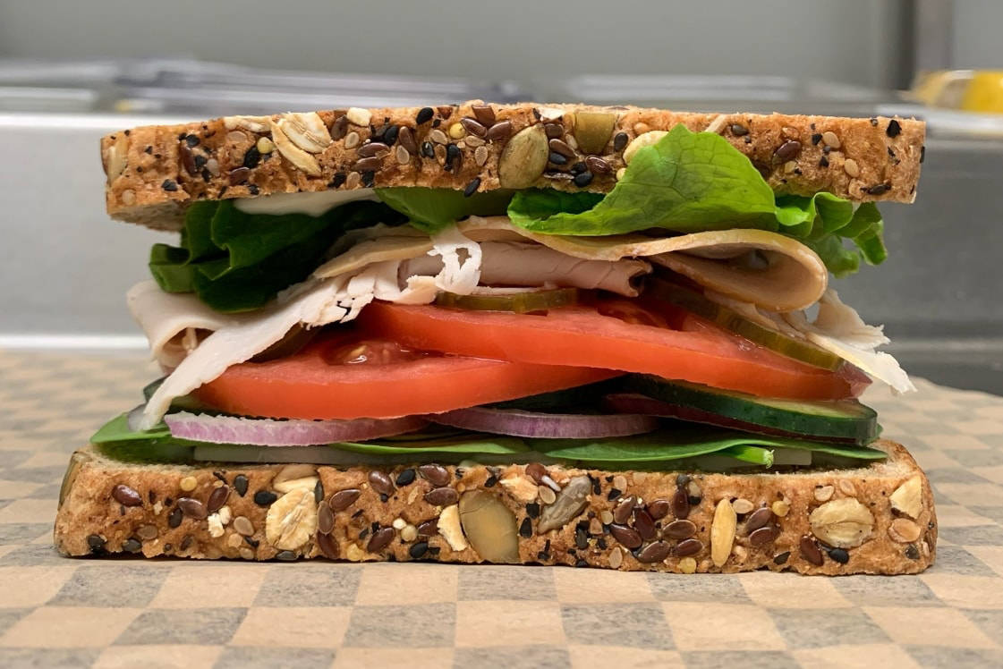 In the Organics 101 deli and juice bar, find sandwiches, paninis, wraps, salads, soup, smoothies, juices and several specialty hot drinks, including delicious organic coffee.