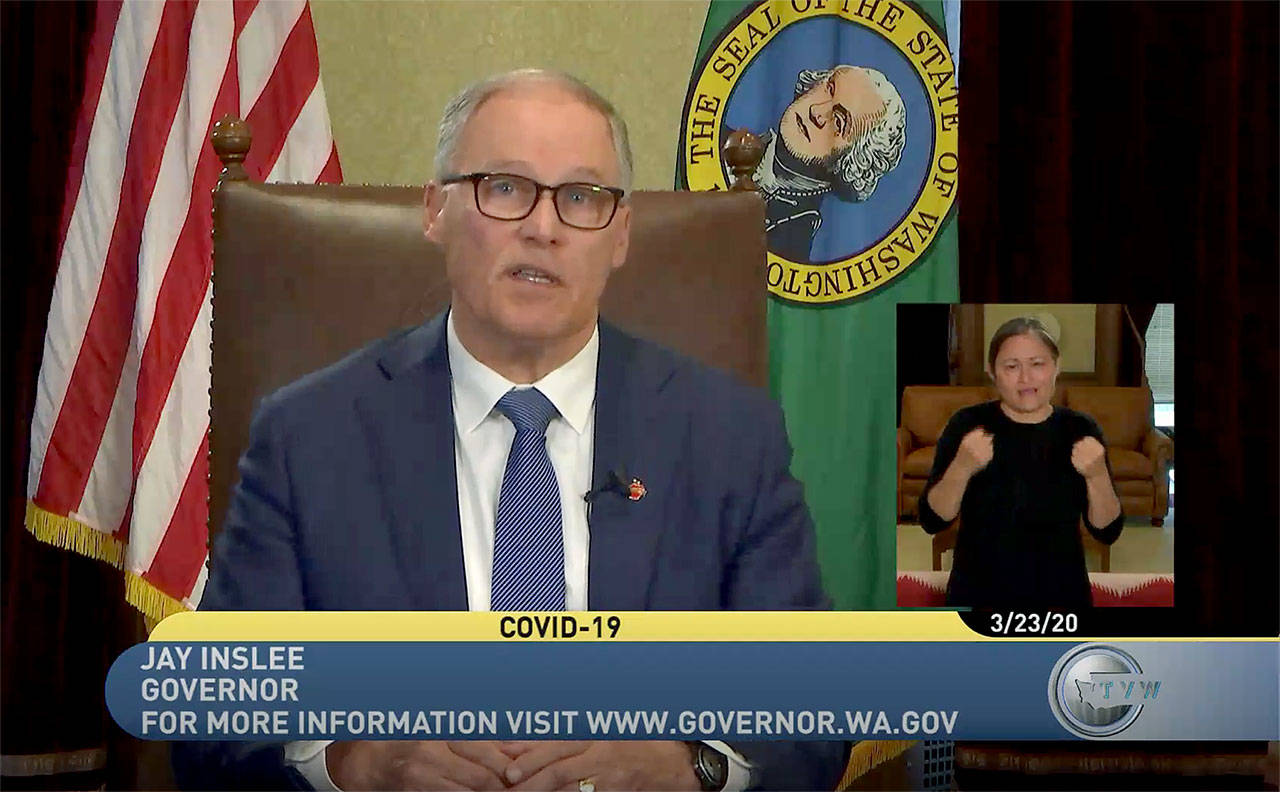 Washington Gov. Jay Inslee delivers a statewide TV address Monday evening.