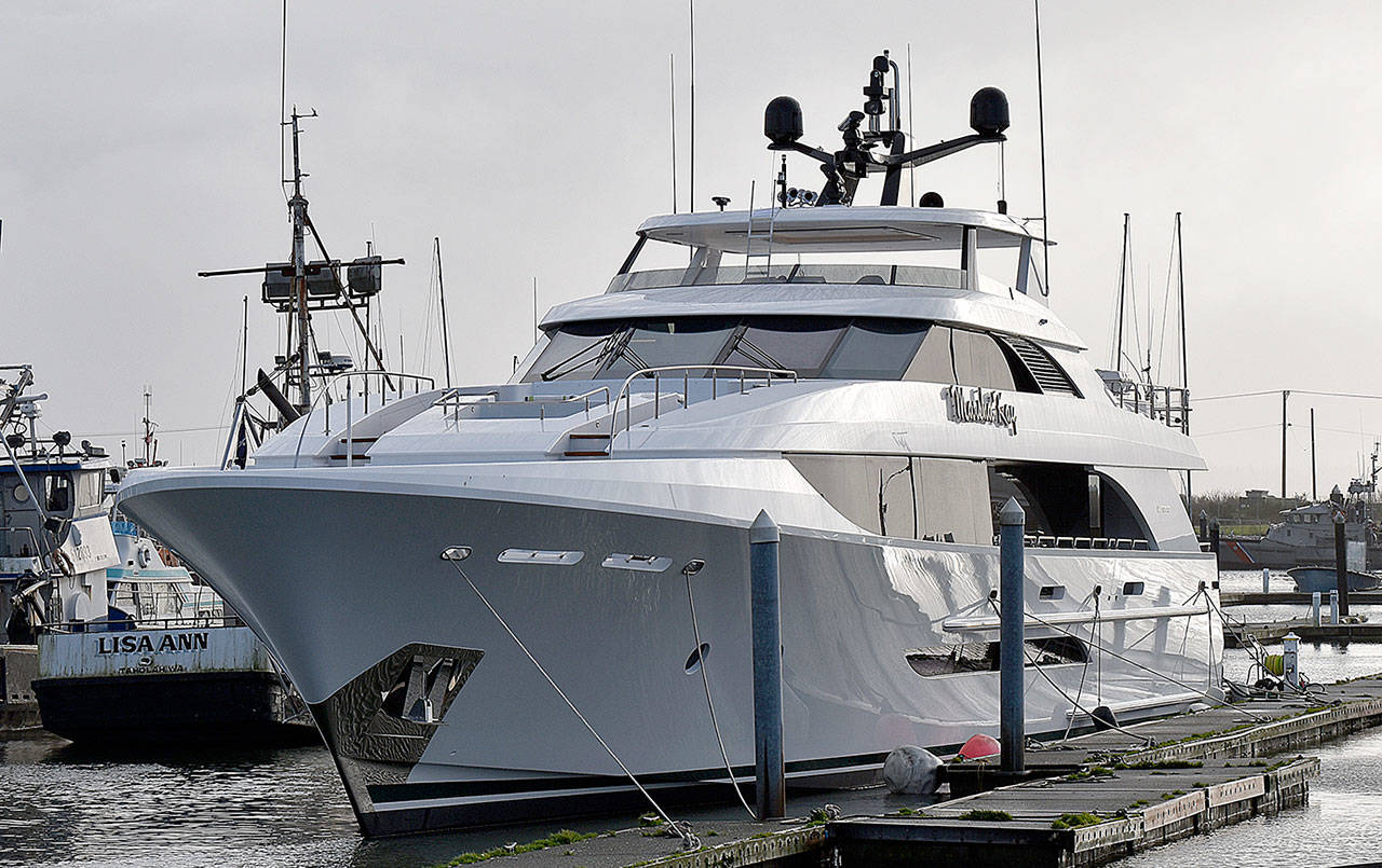 DAN HAMMOCK | GRAYS HARBOR NEWS GROUP                                 A Westport LLC yacht moored in Westport Marina in January.