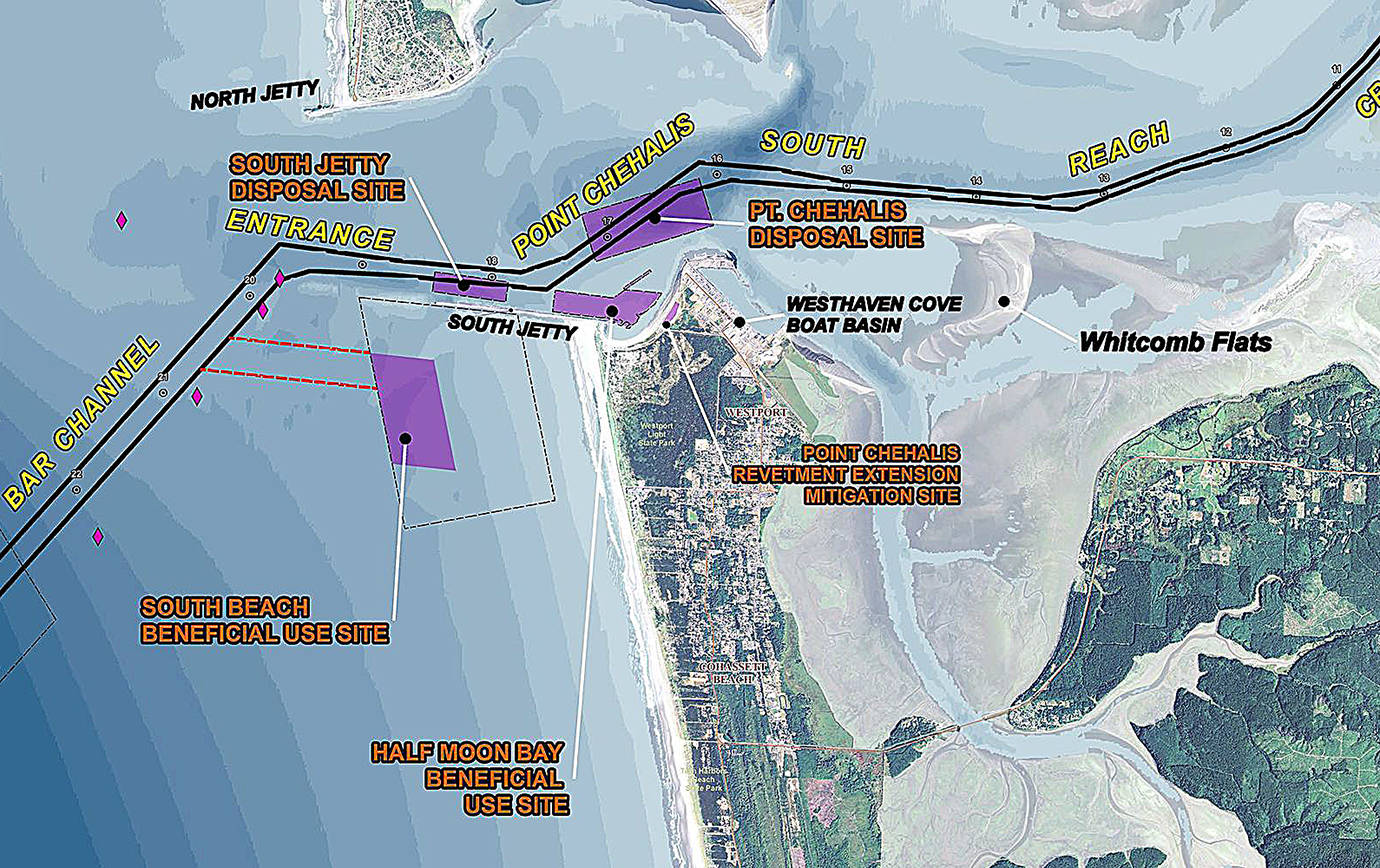 COURTESY ARMY CORPS OF ENGINEERS                                The Army Corps of Engineers is planning to start maintenance dredging of outer Grays Harbor starting April 10.