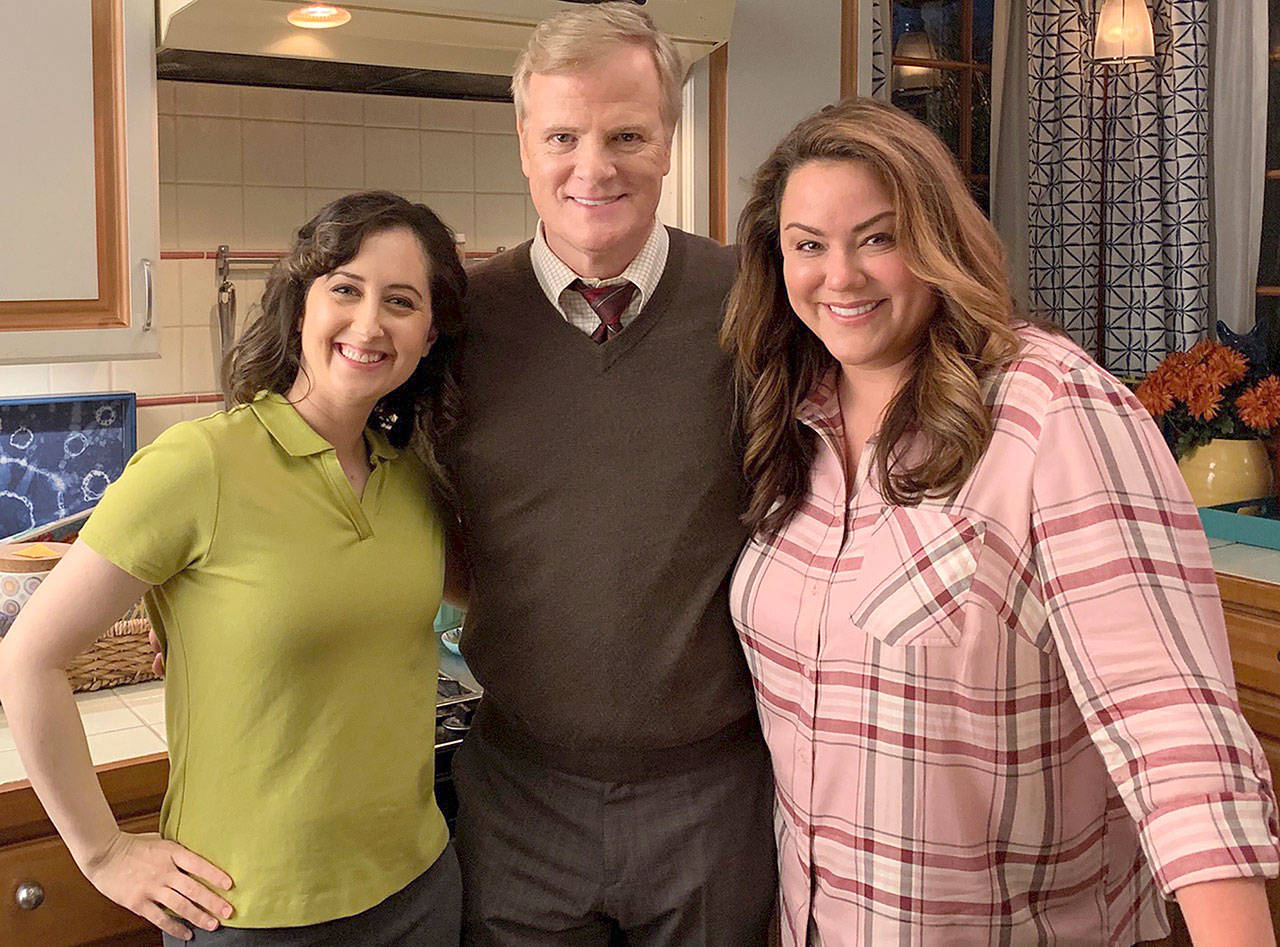 Jerry Lambert poses with “American Housewife” cast members Julie Meyer, left, and Katy Mixon, the star of the show who is best-known for past roles in “Mike and Molly” and “Eastbound and Down.” (Photo courtesy of Jerry Lambert)