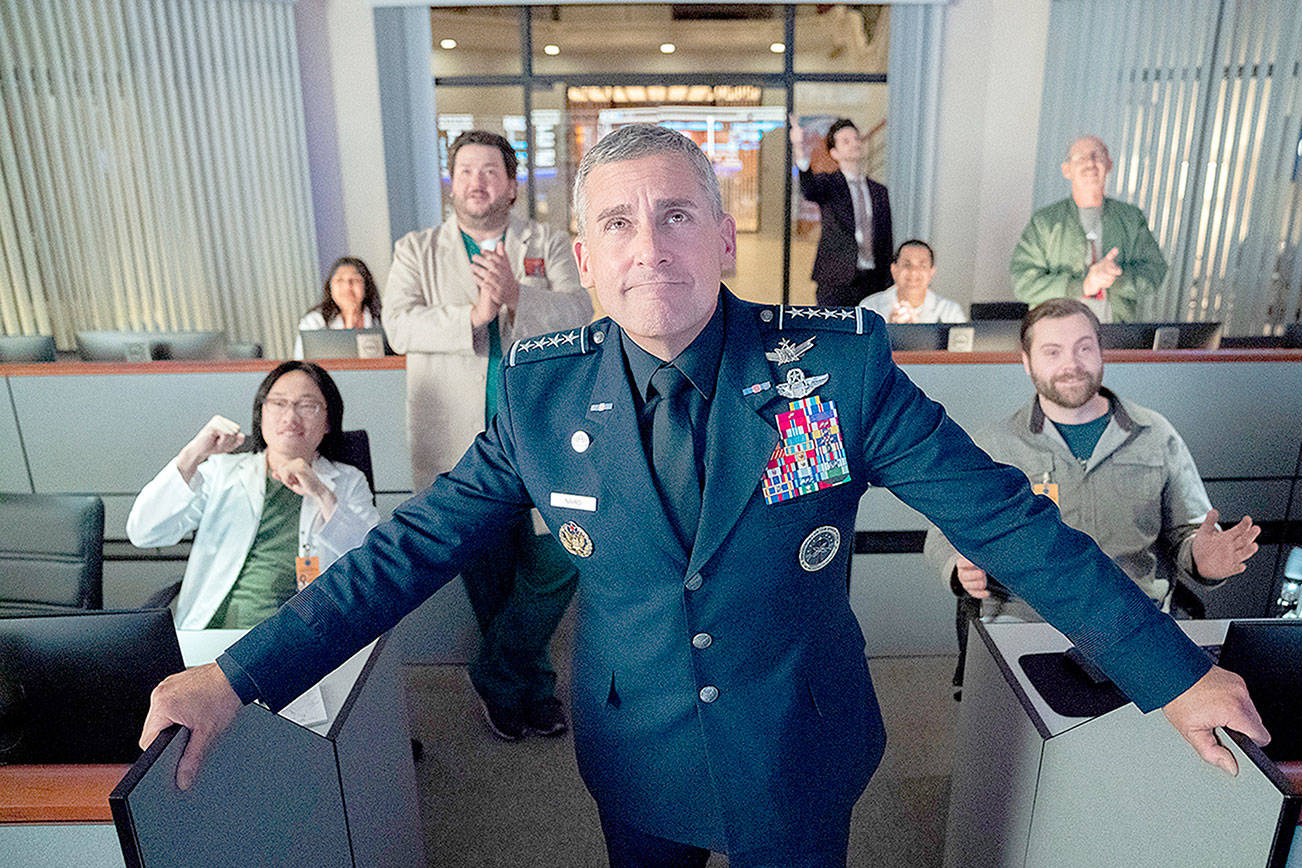 Review: An army of comic talent, but Netflix’s ‘Space Force’ shoots blanks