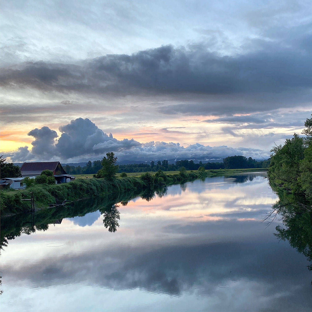 Doug Barker| The Daily World                                The Chehalis River reflects a recent sunset as it flows through Thurston County.