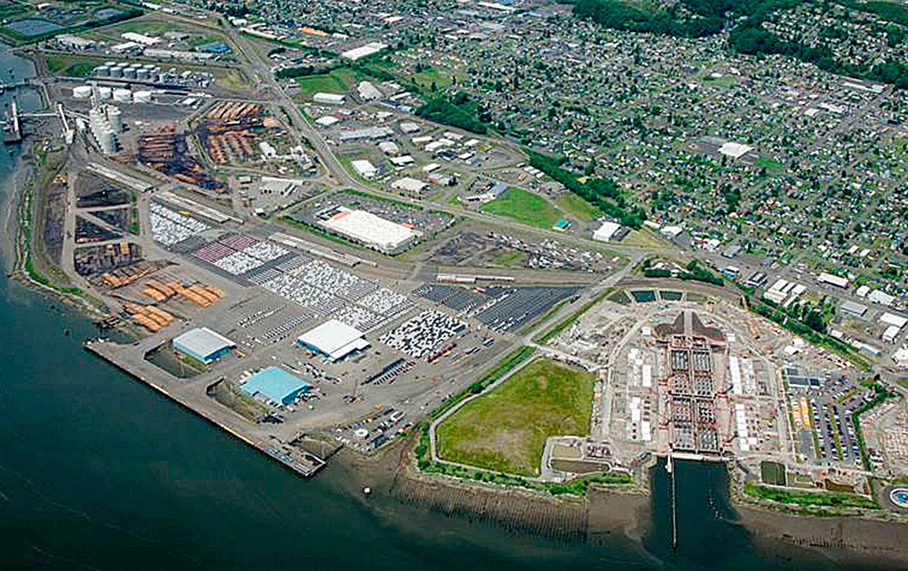 COURTESY PHOTO                                 The Port of Grays Harbor has been awarded a $50,000 grant to complete the East Terminal 4 cargo yard expansion plan. The plan will address options for incorporating the 55-acre former Department of Transportation 520 floating bridge pontoon construction site into the Port’s existing marine terminal complex.