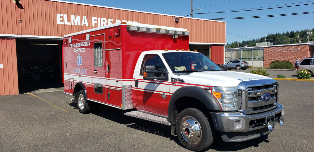 Grays Harbor Fire District 5, which serves portions of East County, recently purchased this 2011 Ford F450 ambulance, which was put in to full service on Aug. 1. (Photo courtesy of Grays Harbor Fire District 5)