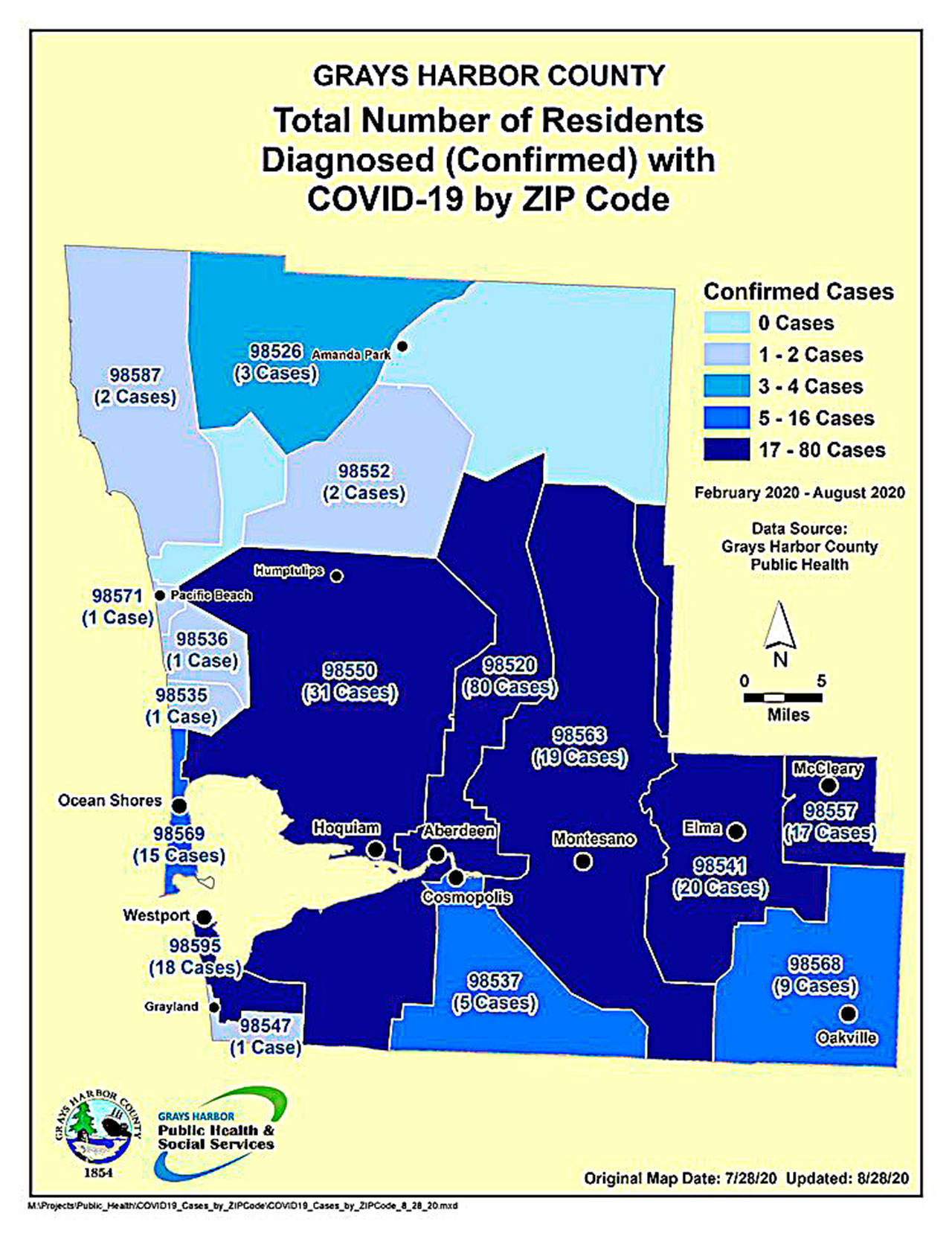 20 more COVID-19 cases reported in Grays Harbor County since Friday