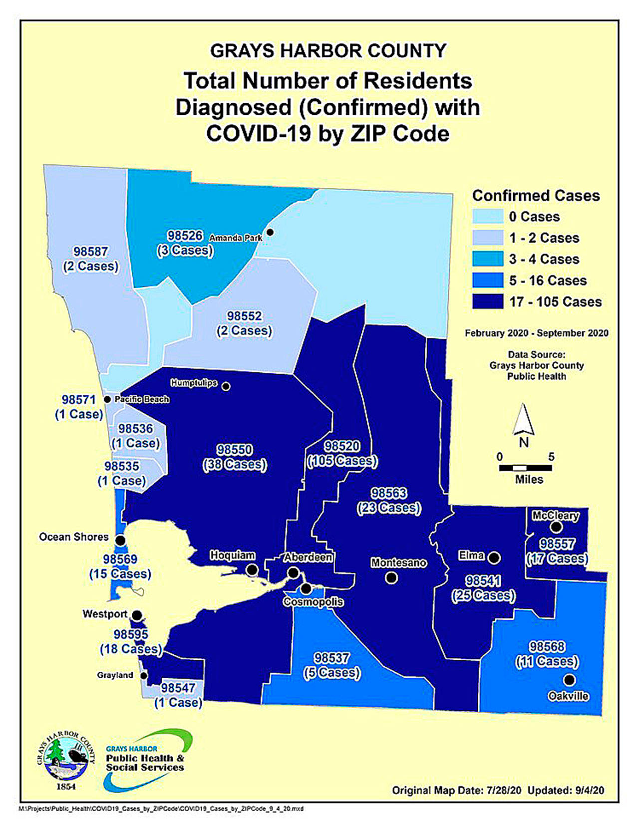 51 new COVID-19 postive tests confirmed in Grays Harbor County since Monday