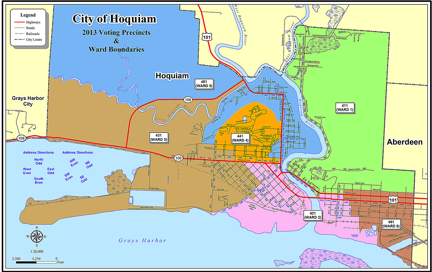 City of Hoquiam wards map.