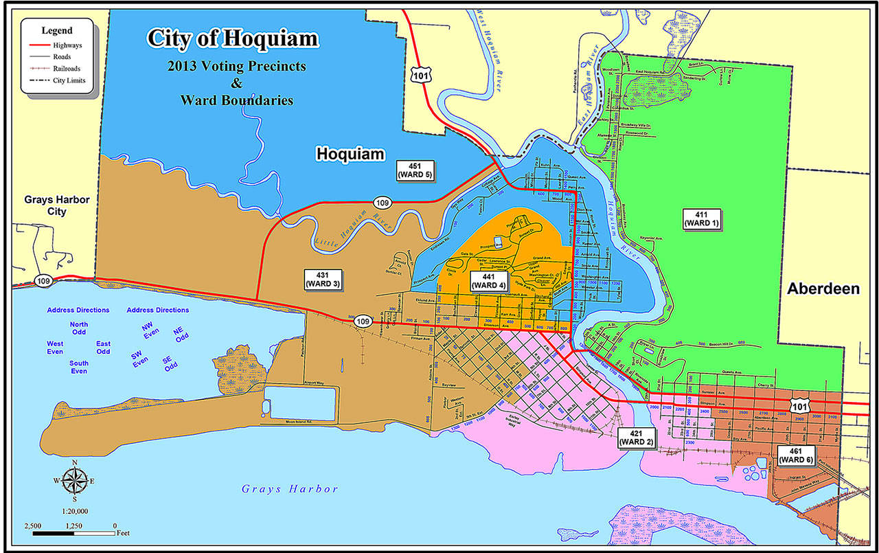 City of Hoquiam wards map.