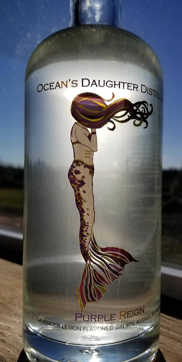 Get swept away in the mermaid spirit with Purple Reign lavender lemon gin from Ocean’s Daughter Distillery.