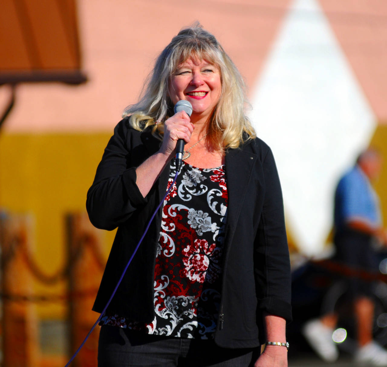 United States House Representative for District 6, Elizabeth Kreiselmaier, speaks at a local GOP rally on Saturday in Aberdeen. Kreiselmaier is running against incumbent Derek Kilmer. (Ryan Sparks | The Daily World)