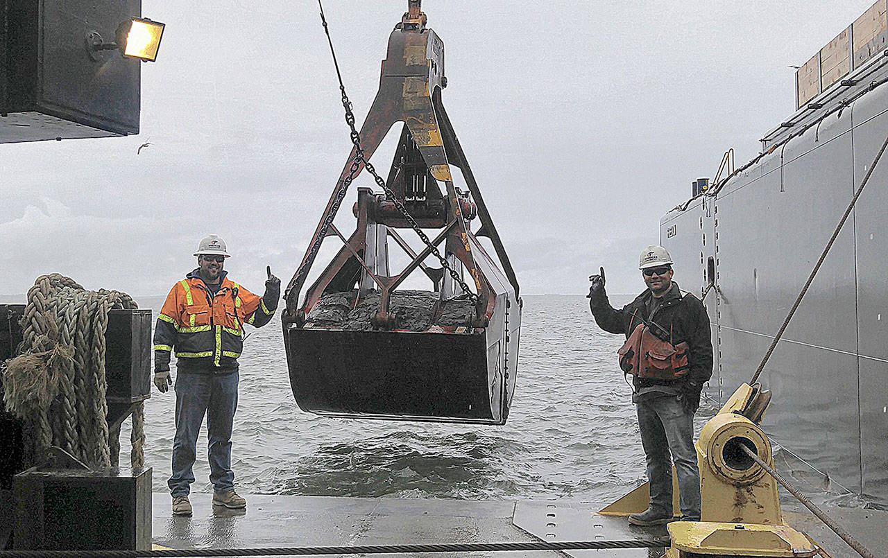 DALLAS EDWARDS | CORPS OF ENGINEERS 
Maintenance dredging of the inner harbor at Grays Harbor will begin Jan. 4. About 1.8 million cubic yards of material will be removed from the federal navigation channel over the course of roughly three years.