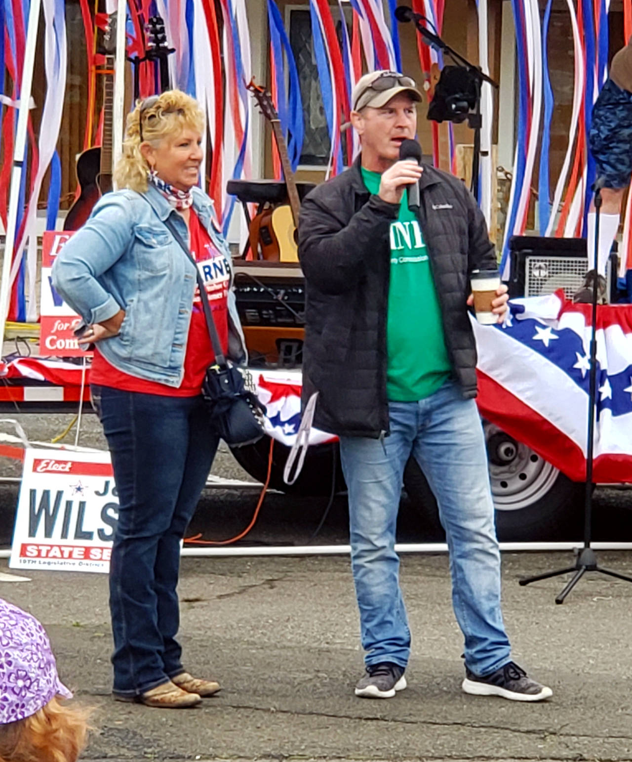 FILE PHOTO 
Grays Harbor County Commissioners Jill Warne and Kevin Pine at a pre-election rally in Aberdeen Sept. 19.