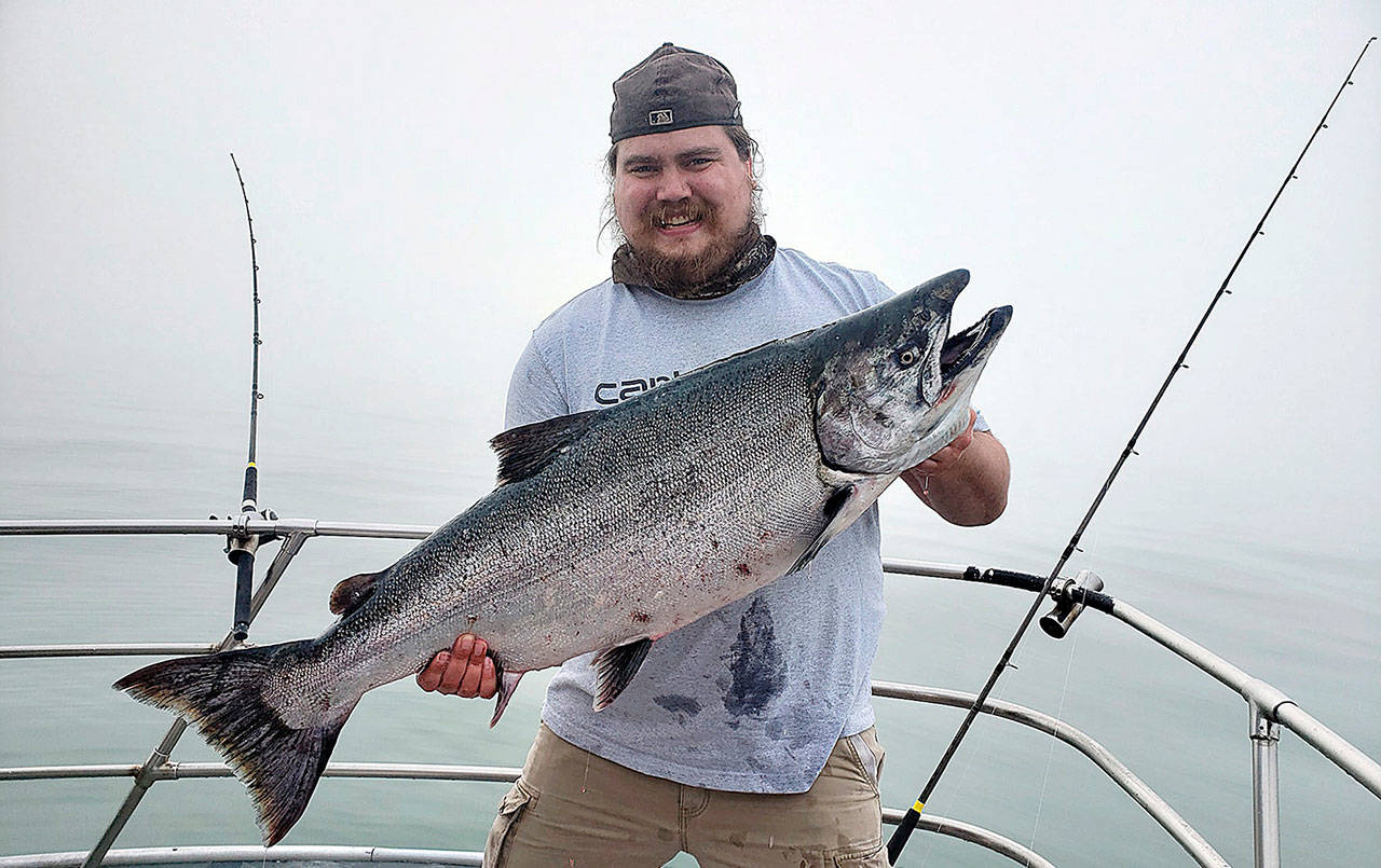 CHARTERBOAT PREDATOR PHOTO
Robert Insley of East Wenatchee landed this 32.2-pound dressed weight Chinook while fishing out of the charterboat Predator Aug. 19, 2020. It wound up earning Insley the $10,000 first prize in the 2020 Westport Charterboat Association derby.