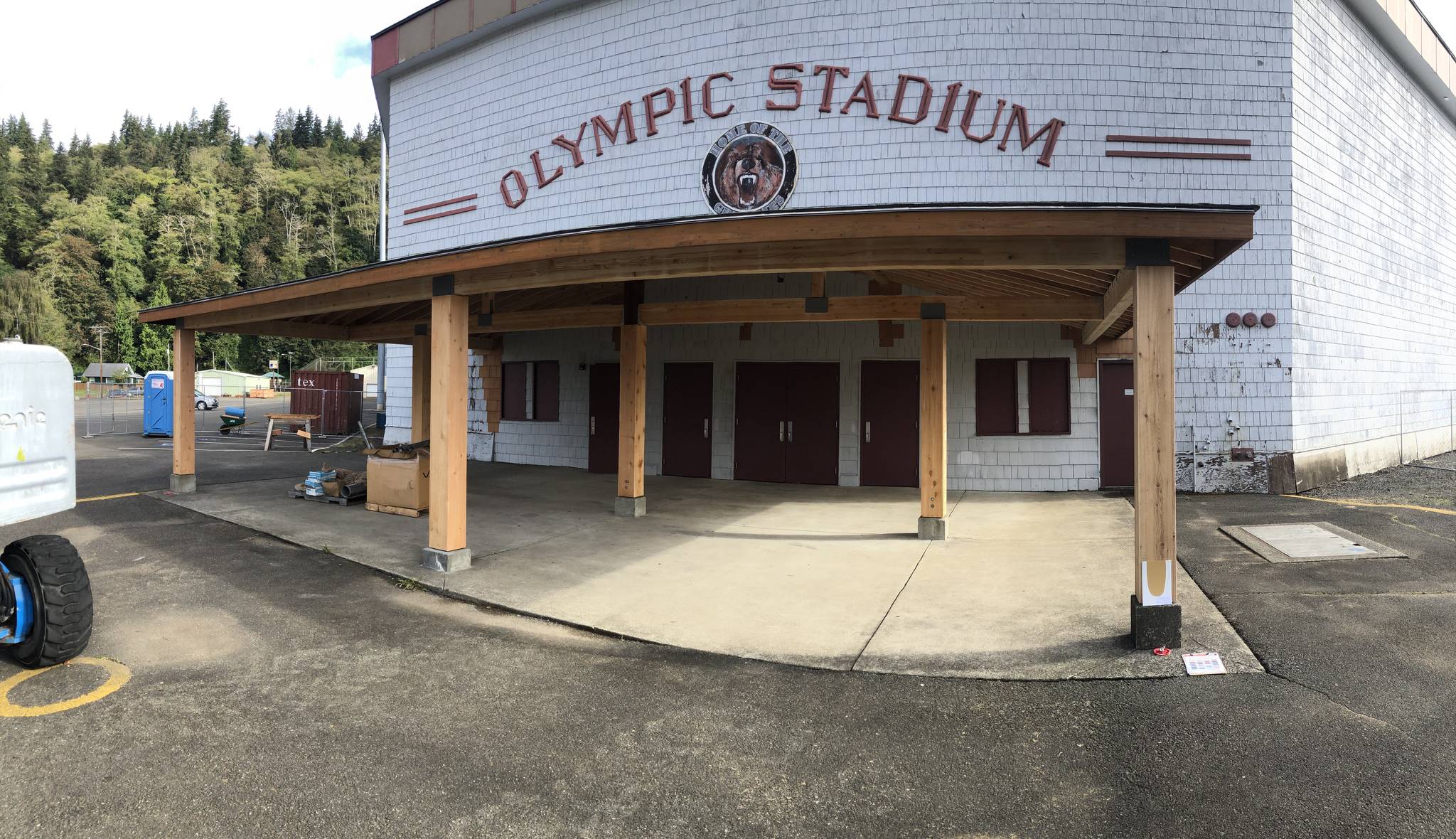 A new front entry for Olympic Stadium was part of earlier renovations. (Brian Shay photo)