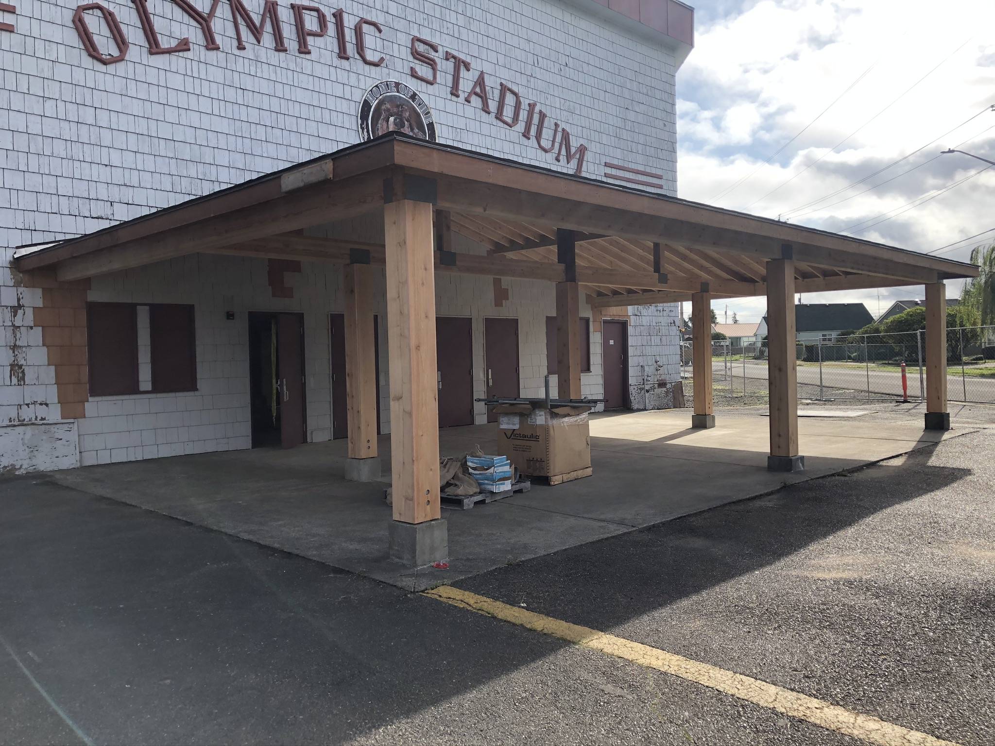 Brian Shay photo 
The multi-phase renovation of Olympic Stadium includes a new front entry finished last year, a new fire suppression system under the grandstands and replacement of some doors.