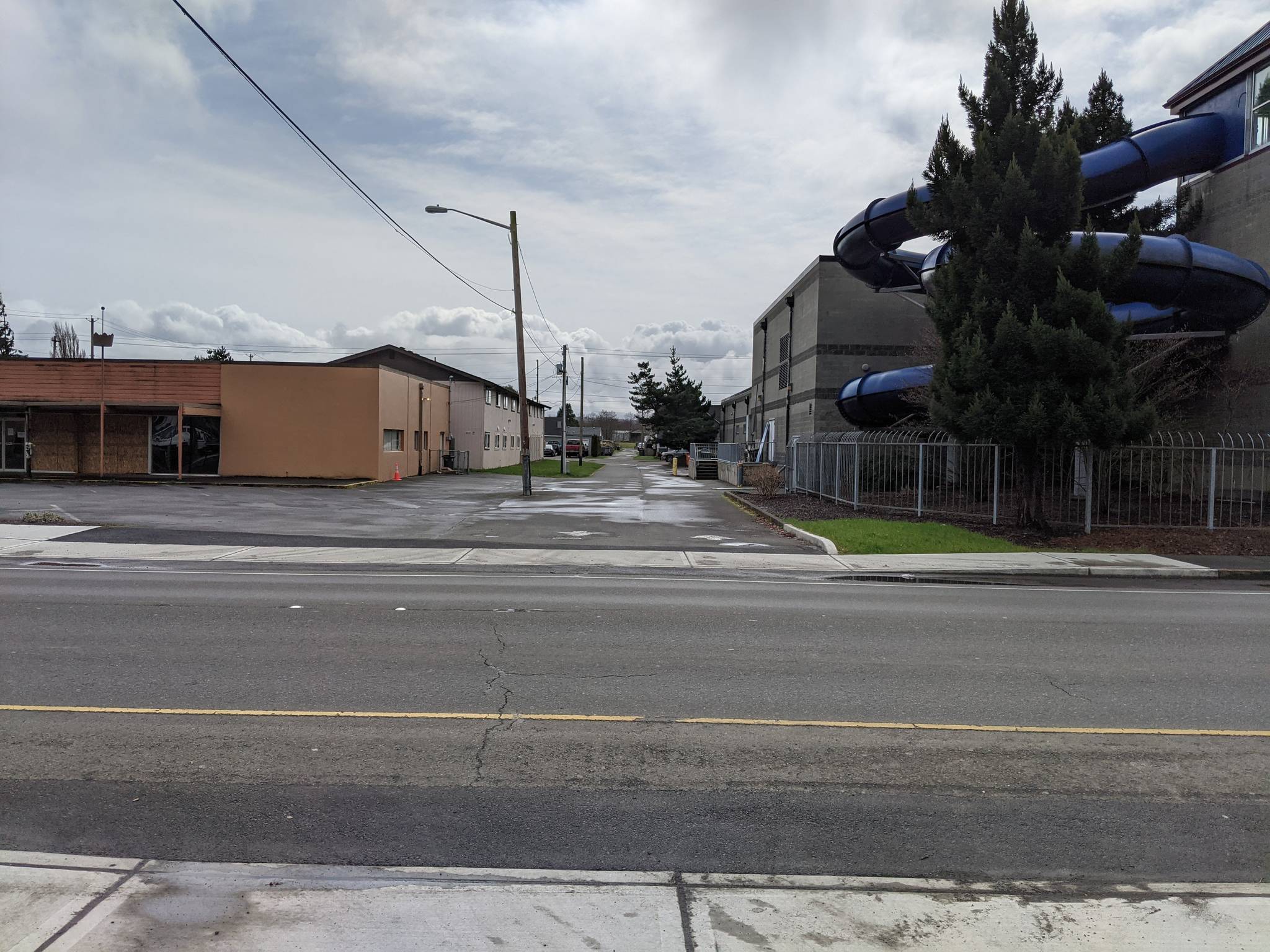 DAVE HAVILAND | THE DAILY WORLD The YMCA of Grays Harbor has requested the vacation of the alley between their building and the site of their new child care service, the former Crown Drug store.