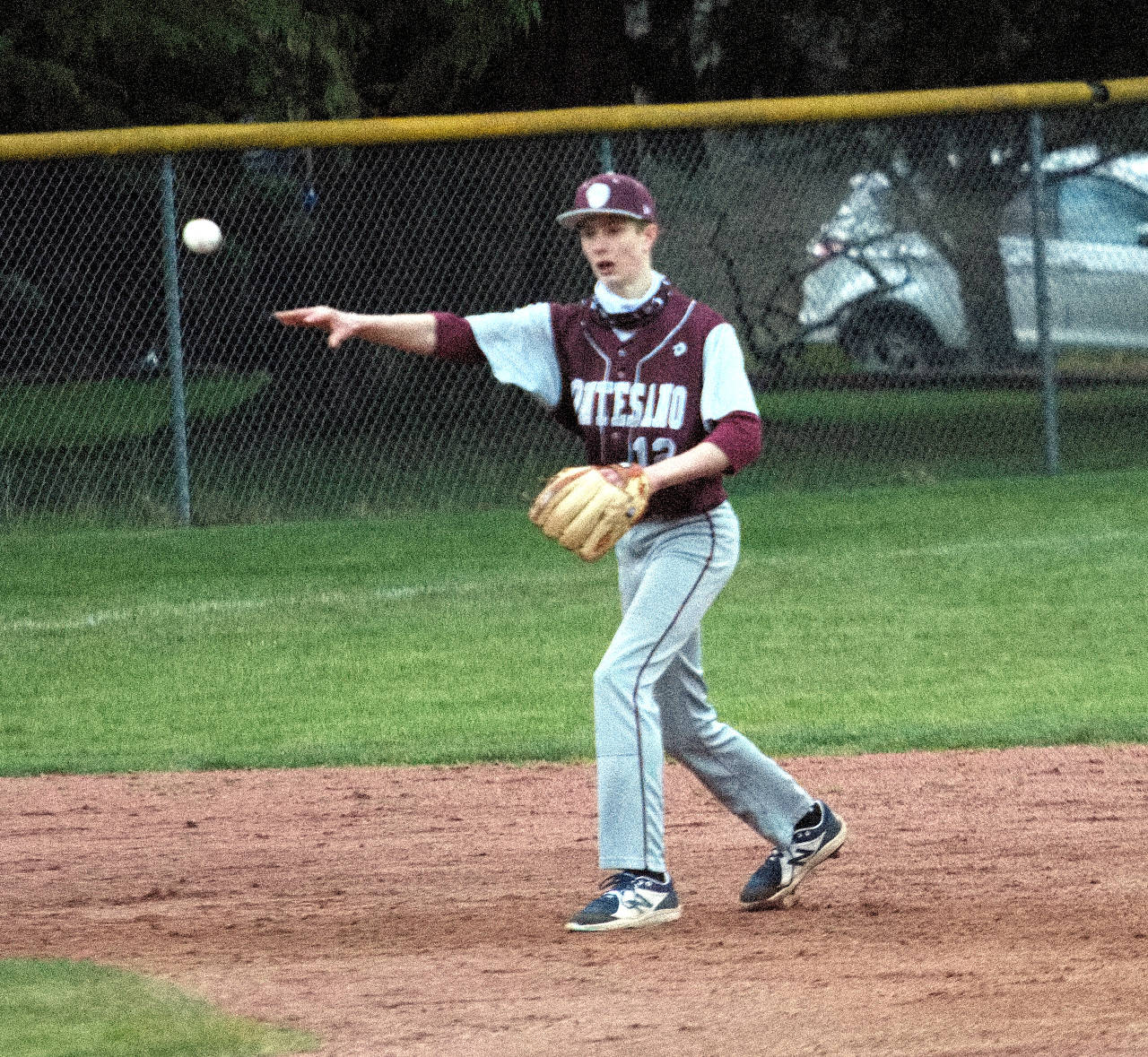 Montesano shortstop Bode Poler went 3-for-3 and hit a game-winning, walk-off double in the bottom of the seventh inning to give Monte a 5-4 victory over the River Ridge Hawks on Friday in Montesano. (Ryan Sparks | The Daily World)