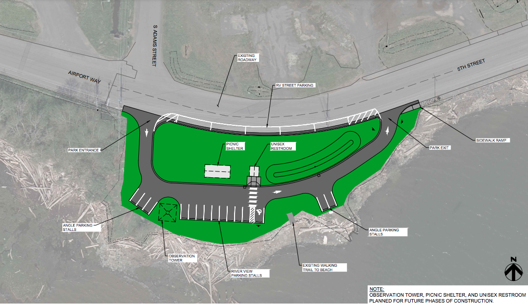DAVE HAVILAND | THE DAILY WORLD Project plans for the new waterfront park in Hoquiam.