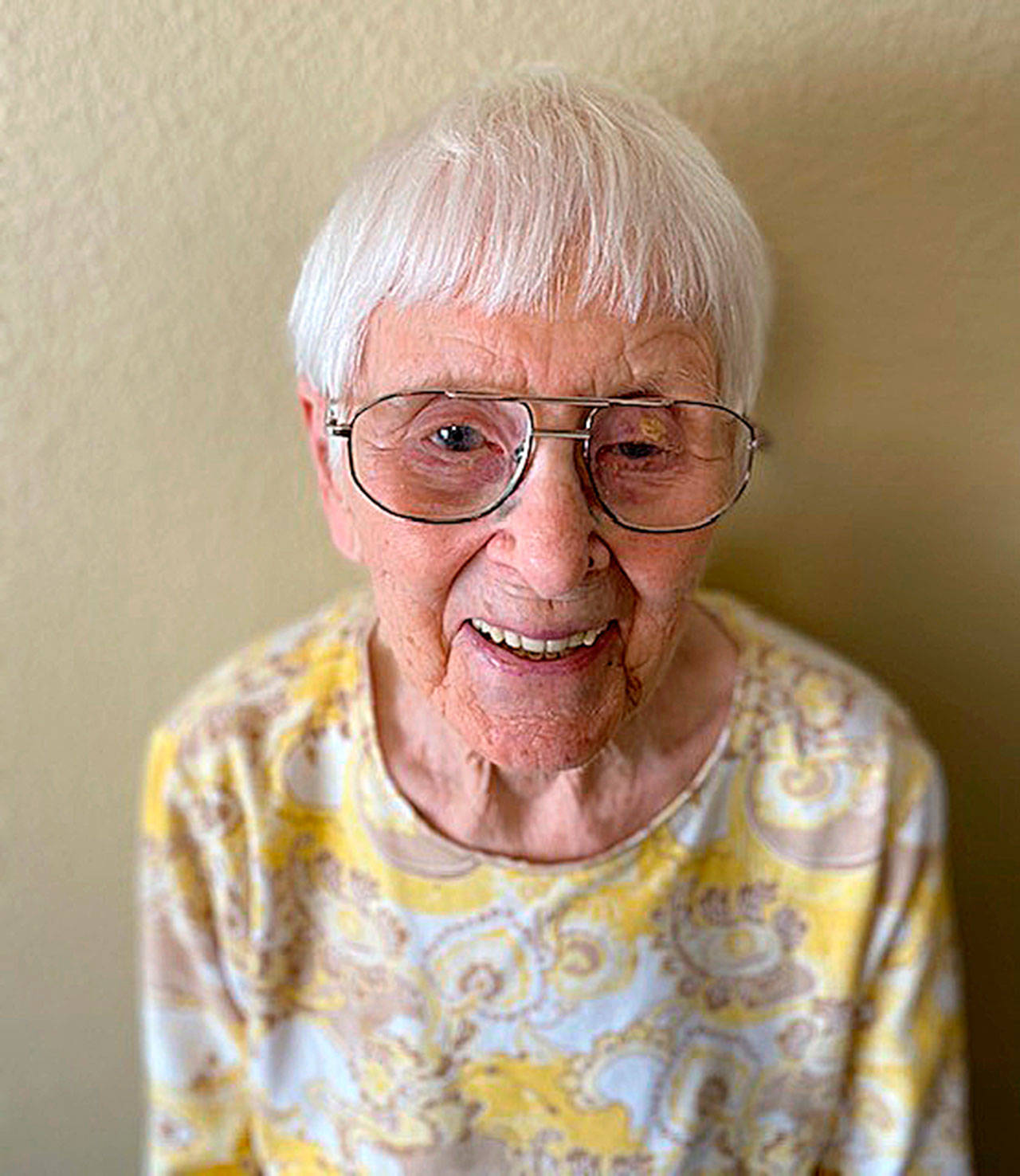 COURTESY PHOTO 
Bridget “Birdie” Tyler, a resident of Riverside Place in Hoquiam, turns 104 Saturday.