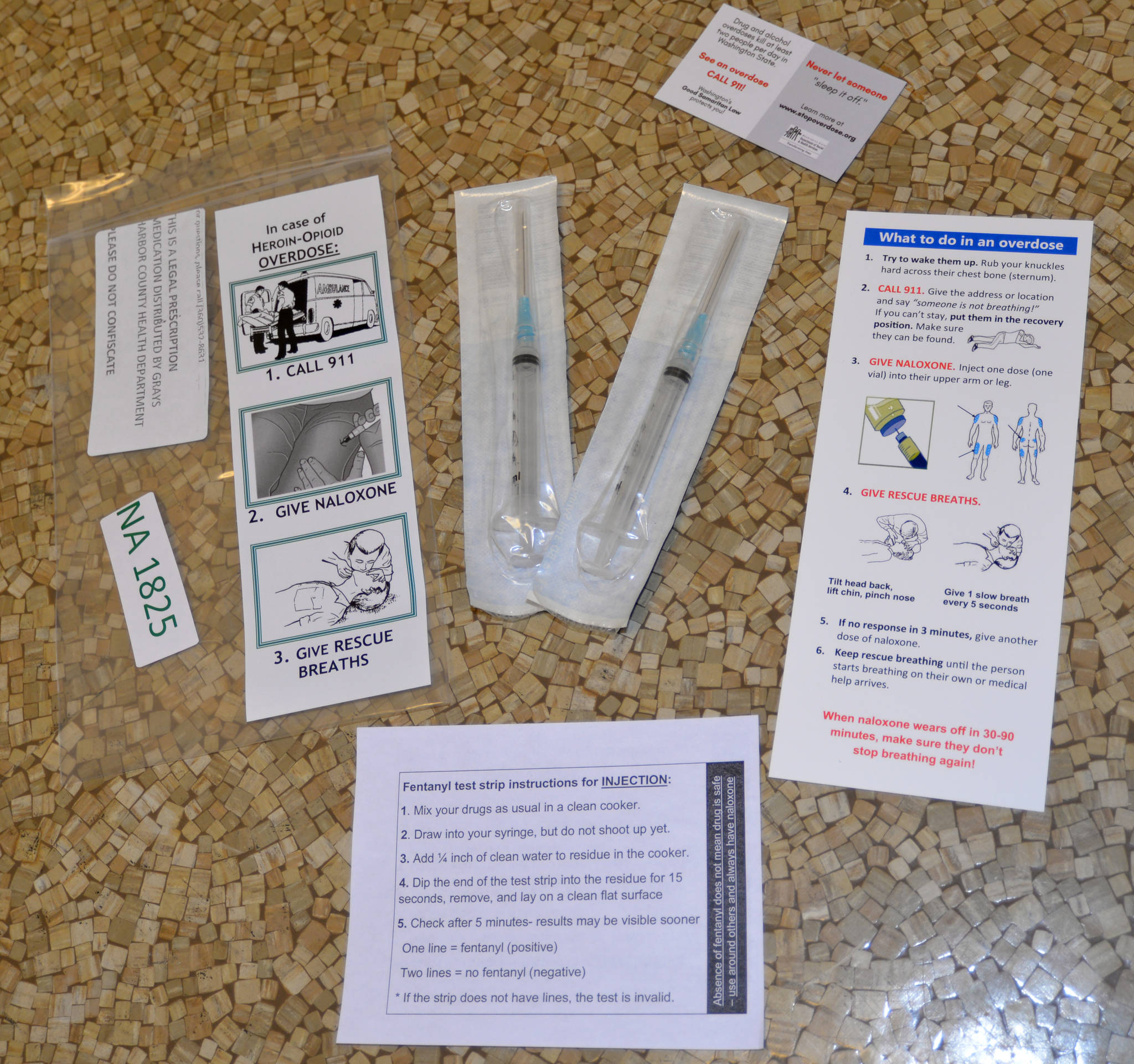 A Naloxone kit at the Grays Harbor Public Health and Social Services Department.