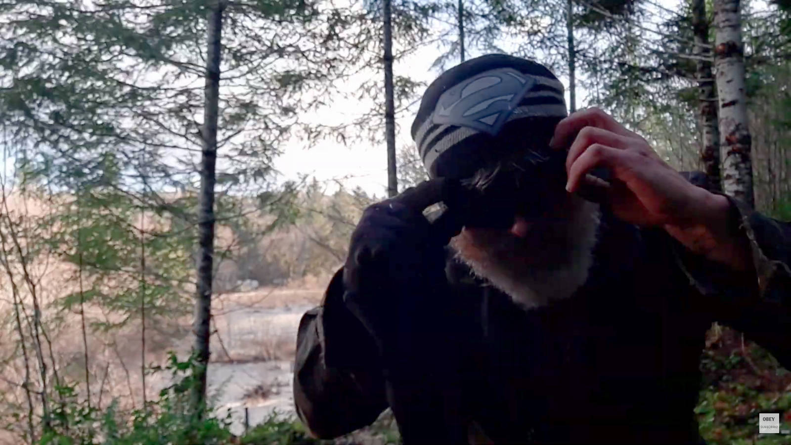 Courtesy Photo/Off-Grid and Whiskey 
An East County man whose YouTube handle is “Randy Bear” posts scores of how-to and playful videos about living in the woods. One of his misadventures will be featured on national television Sunday night.