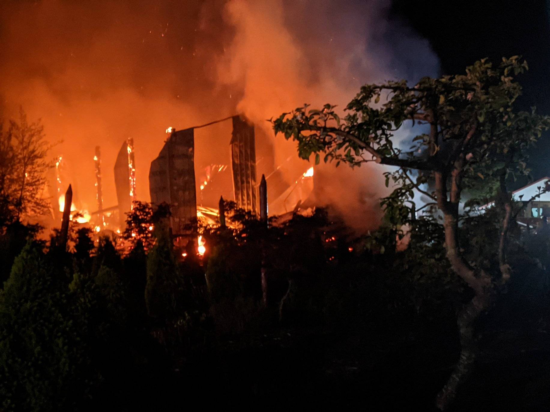 A fire destroyed the distillery at the Westport Winery Saturday night. Dave Haviland | The Daily World