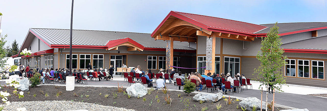 Larry Workman photo 
The Quinault Indian Nation officially opened its Generations House building with a ribbon-cutting ceremony Friday. The building will house a number of the tribe’s services, especially for its youth and seniors.