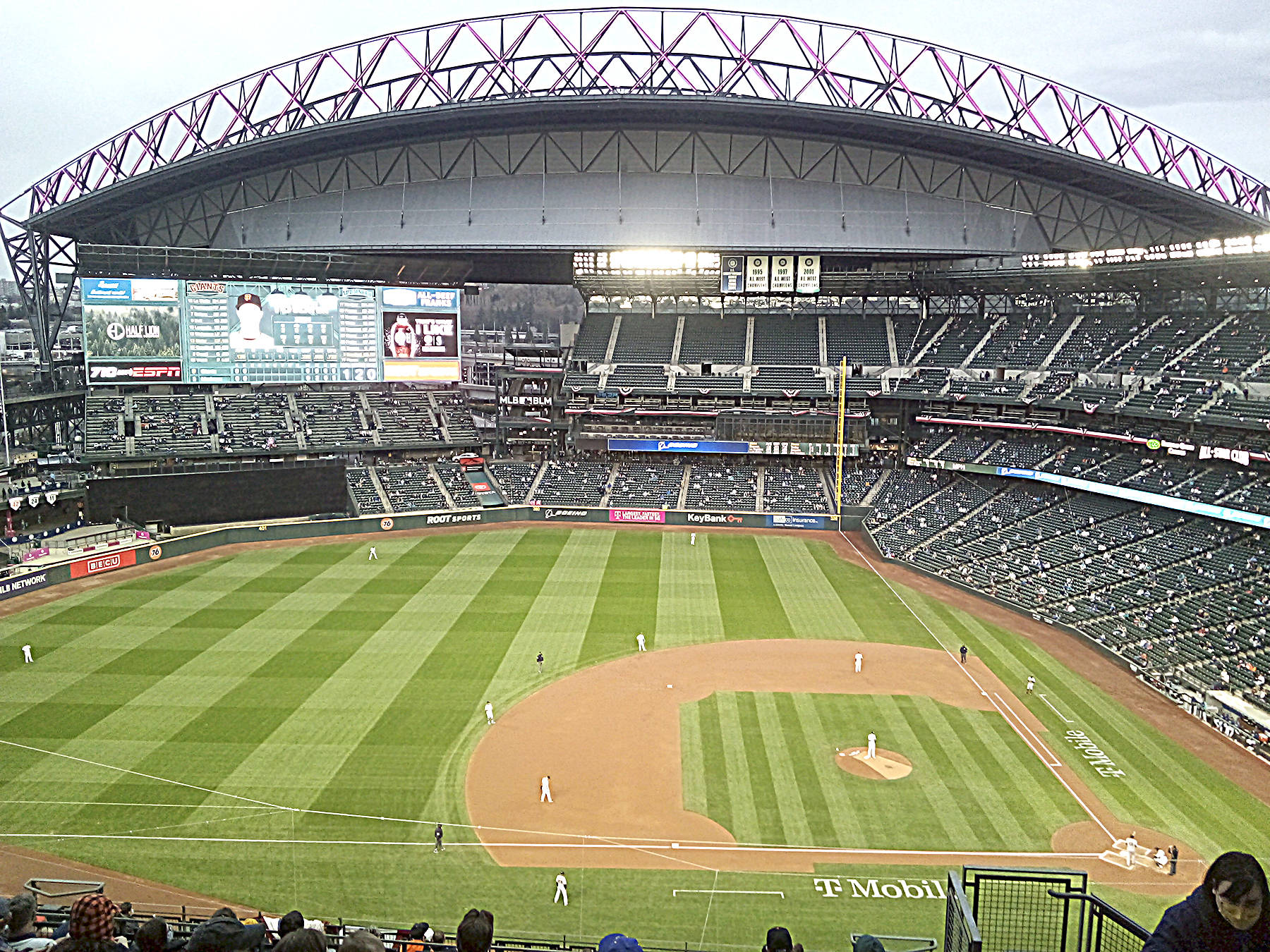 David Haerle/The Daily World 
The Mariners have been operating under the previous state guidelines. They had approximately 9,000 socially-distanced seats available at this season-opening series agianst the San Francisco Giants in April, and then added roughly 5,000 seats for fully vaccinated fans a few weeks ago.