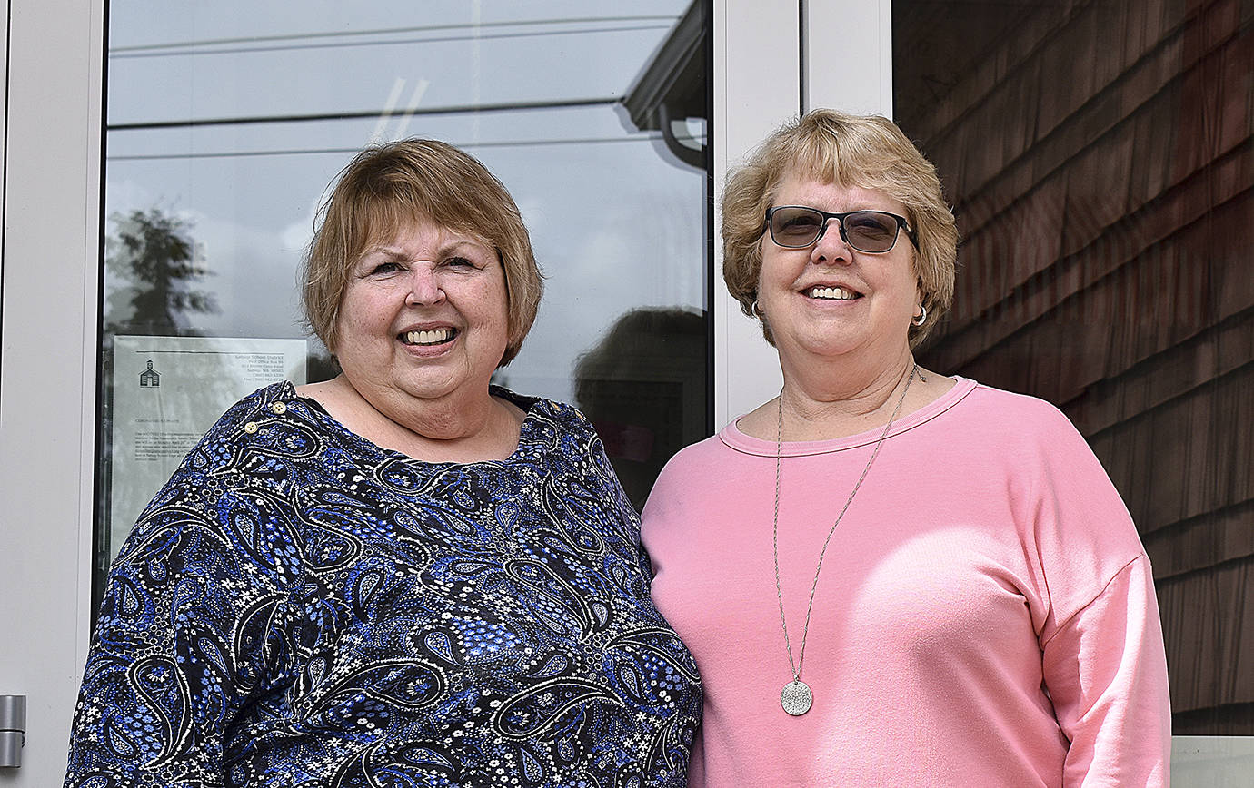 DAN HAMMOCK / THE DAILY WORLD 
Marsha Hendrick, left, and her sister Mary Wolfe, are both retiring this year after a combined 84 years experience with the Satsop School District.