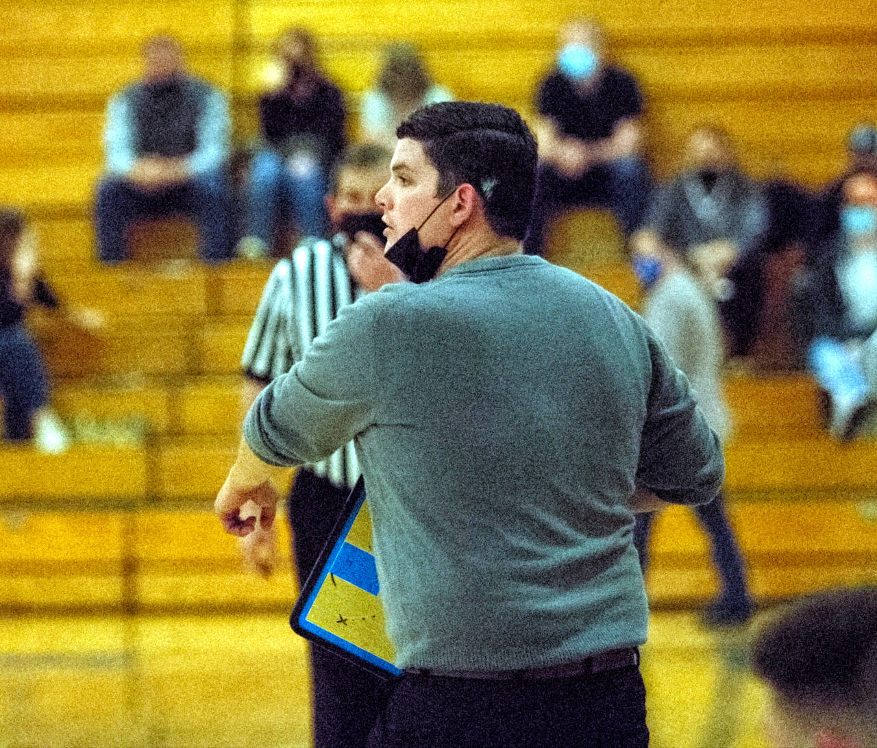 DAILY WORLD FILE PHOTO
Former Elma boys basketball head coach Jeff Niemi, seen here in a game against Hoquiam earlier this season, was let go as the Eagles head coach on Friday, June 11, after four years at the helm of the Eagles program.