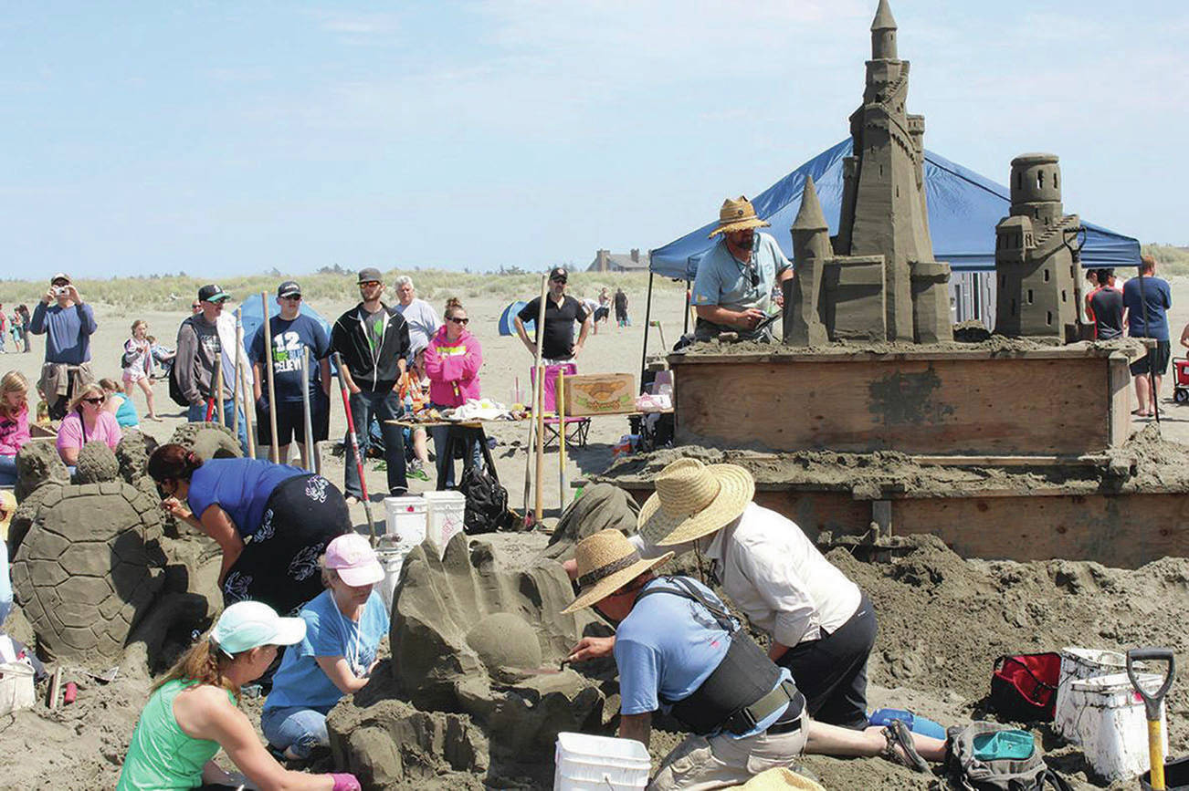 THE DAILY WORLD | FILE PHOTO 
Team Wabi Sabi competes at one of the past Sand Sawdust Festivals on the beach at Ocean Shores.